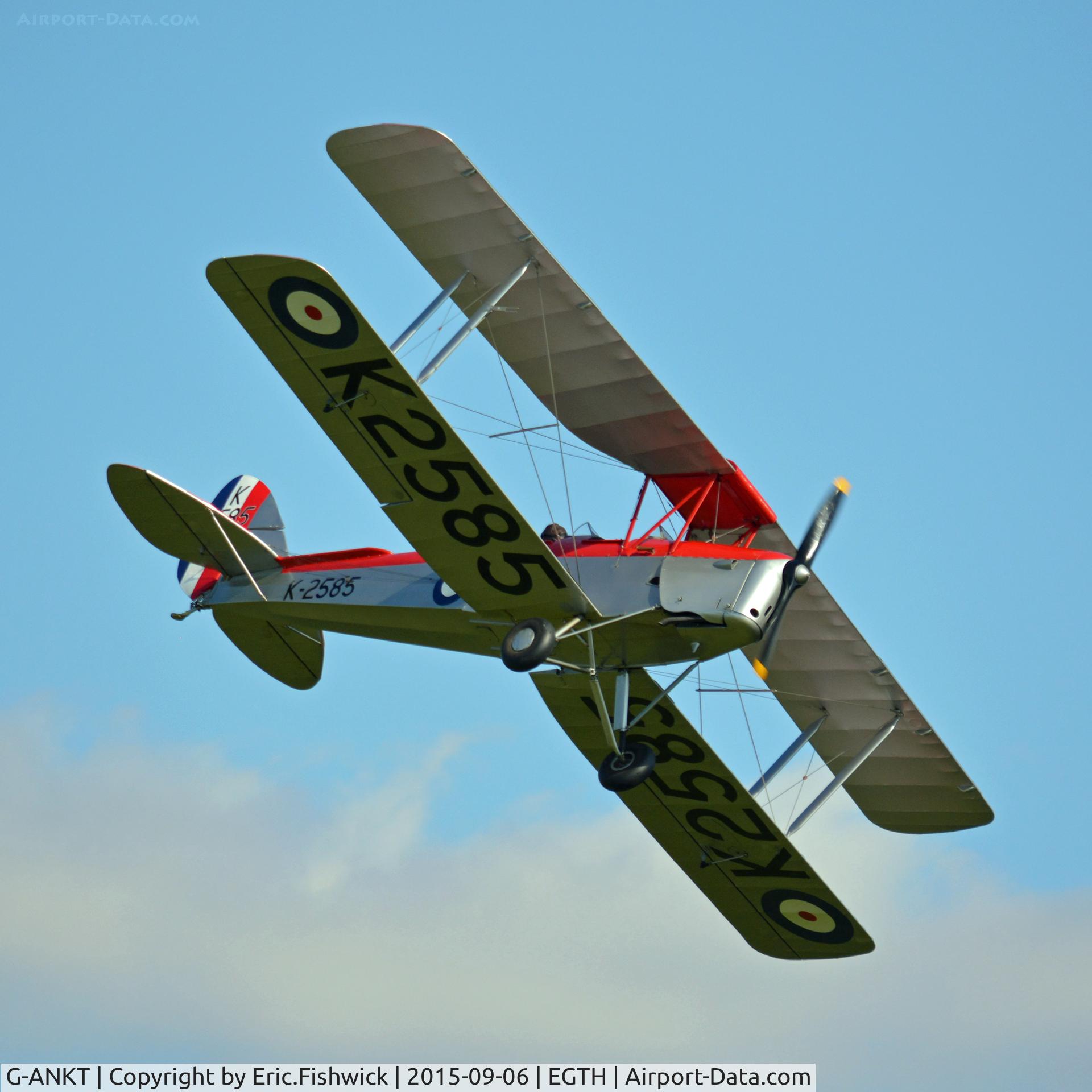 G-ANKT, 1942 De Havilland DH-82A Tiger Moth II C/N 85087, 44. K2585 in display mode at The Shuttleworth Pagent Airshow, Sep. 2015.