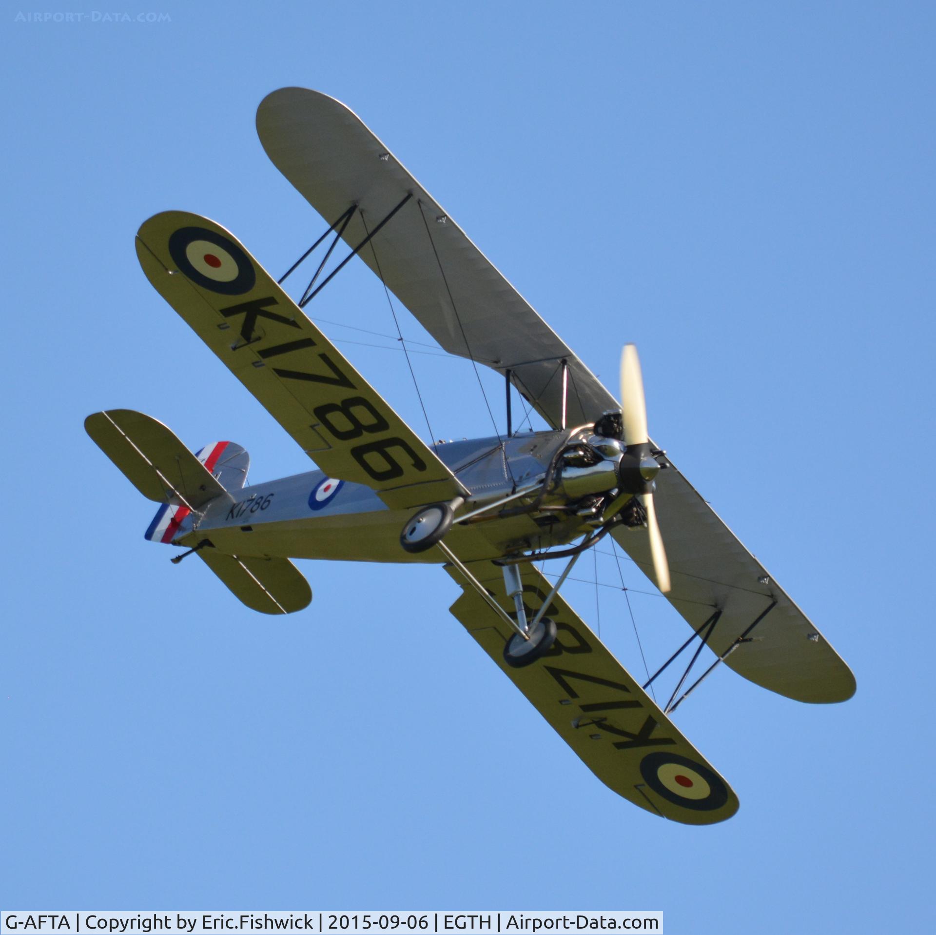 G-AFTA, 1931 Hawker Tomtit Mk1 C/N 30380, 44. K1786 in display mode at The Shuttleworth Pagent Airshow, Sep. 2015.