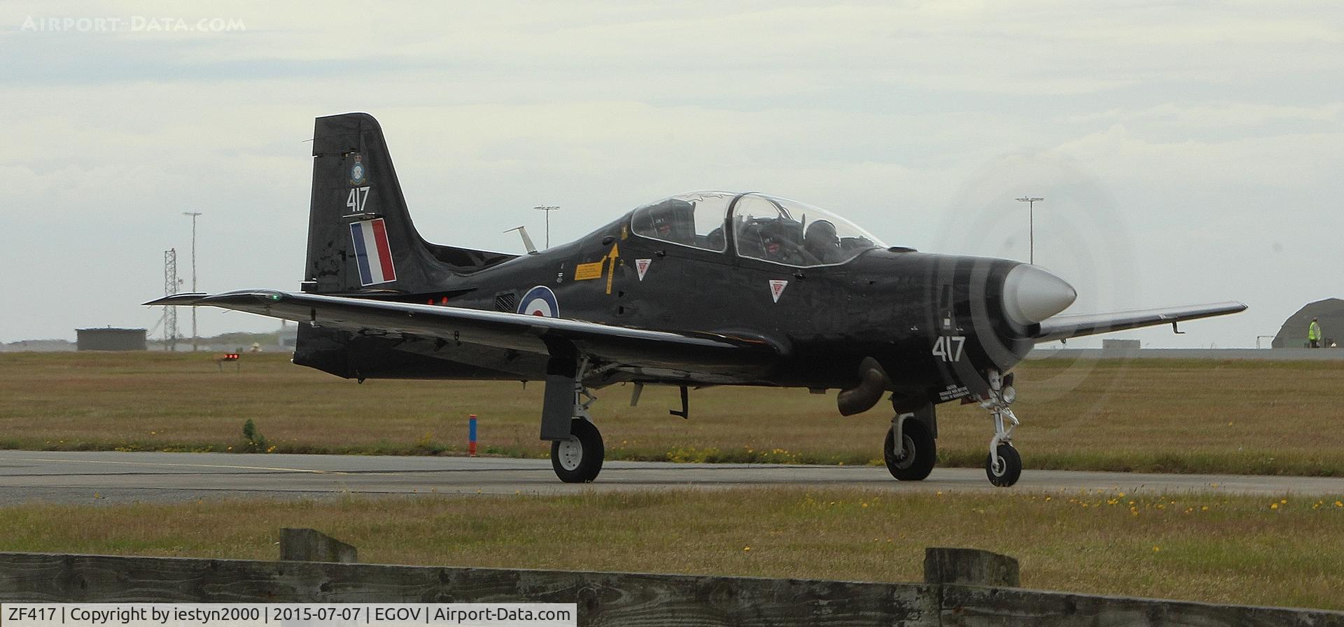 ZF417, 1992 Short S-312 Tucano T1 C/N S136/T107, ZF417 Tucano Holding Short RW19 at RAF Valley