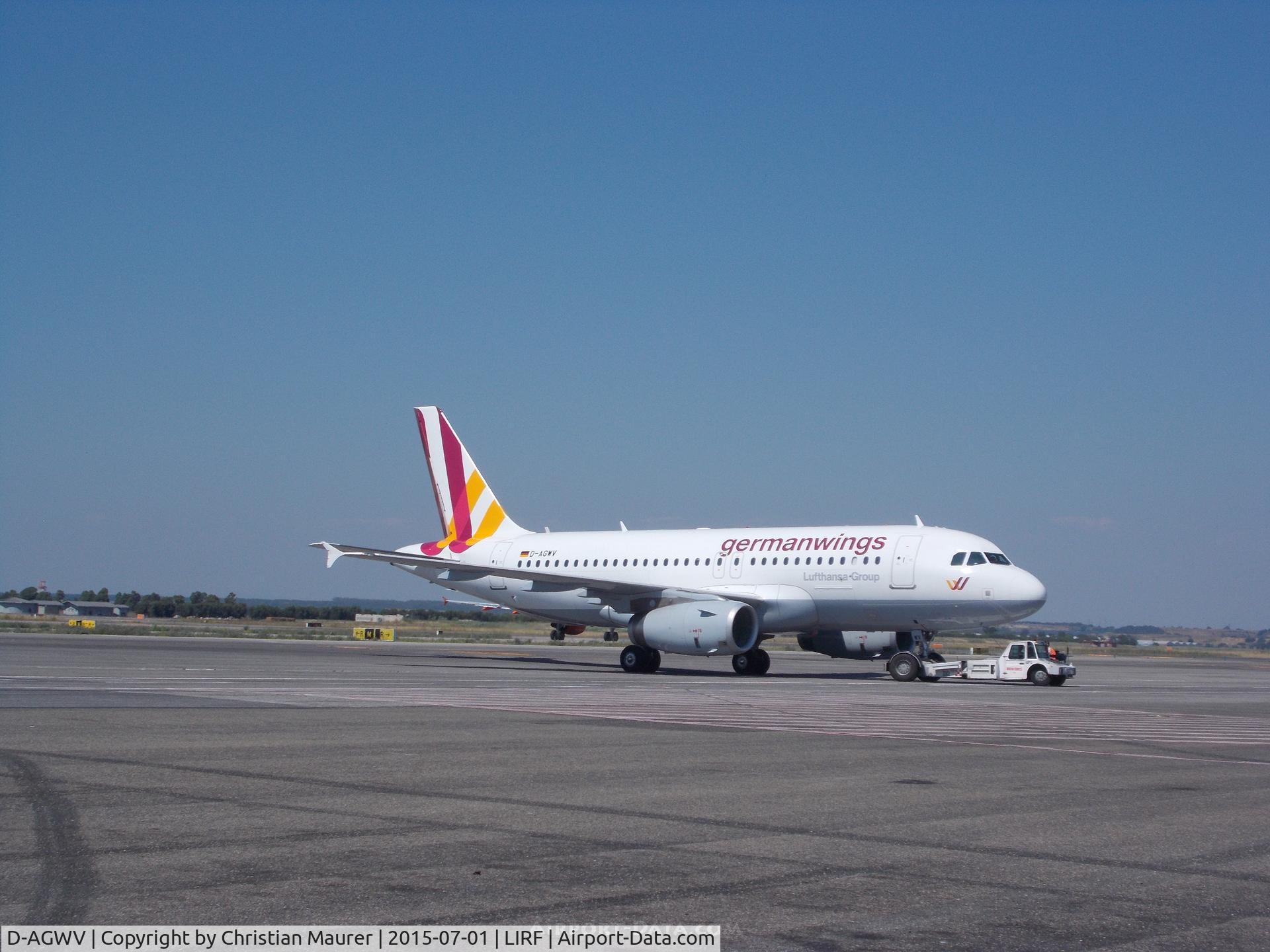 D-AGWV, 2013 Airbus A319-132 C/N 5467, German Wings A319 Euro Version At Rome