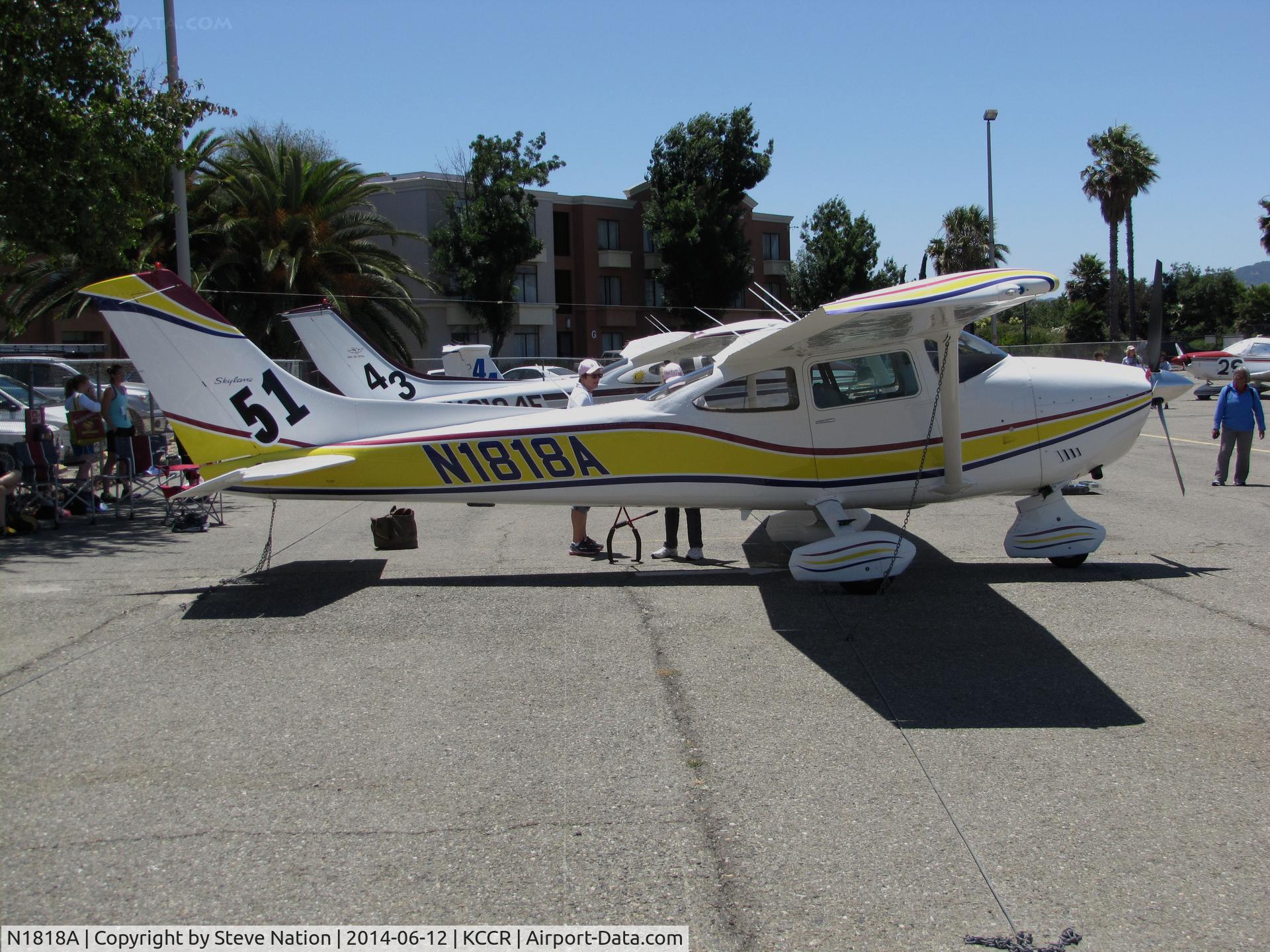 N1818A, 1978 Cessna 182Q Skylane C/N 18266532, 1978 Cessna 182@ Race #51 for Women's 2014 Air Classic Race from Buchanan Field-Concord, CA to York, PA. Photo taken two days before the race. Pilots were Nancy Maas, Judy Snow and Rita Limmer.