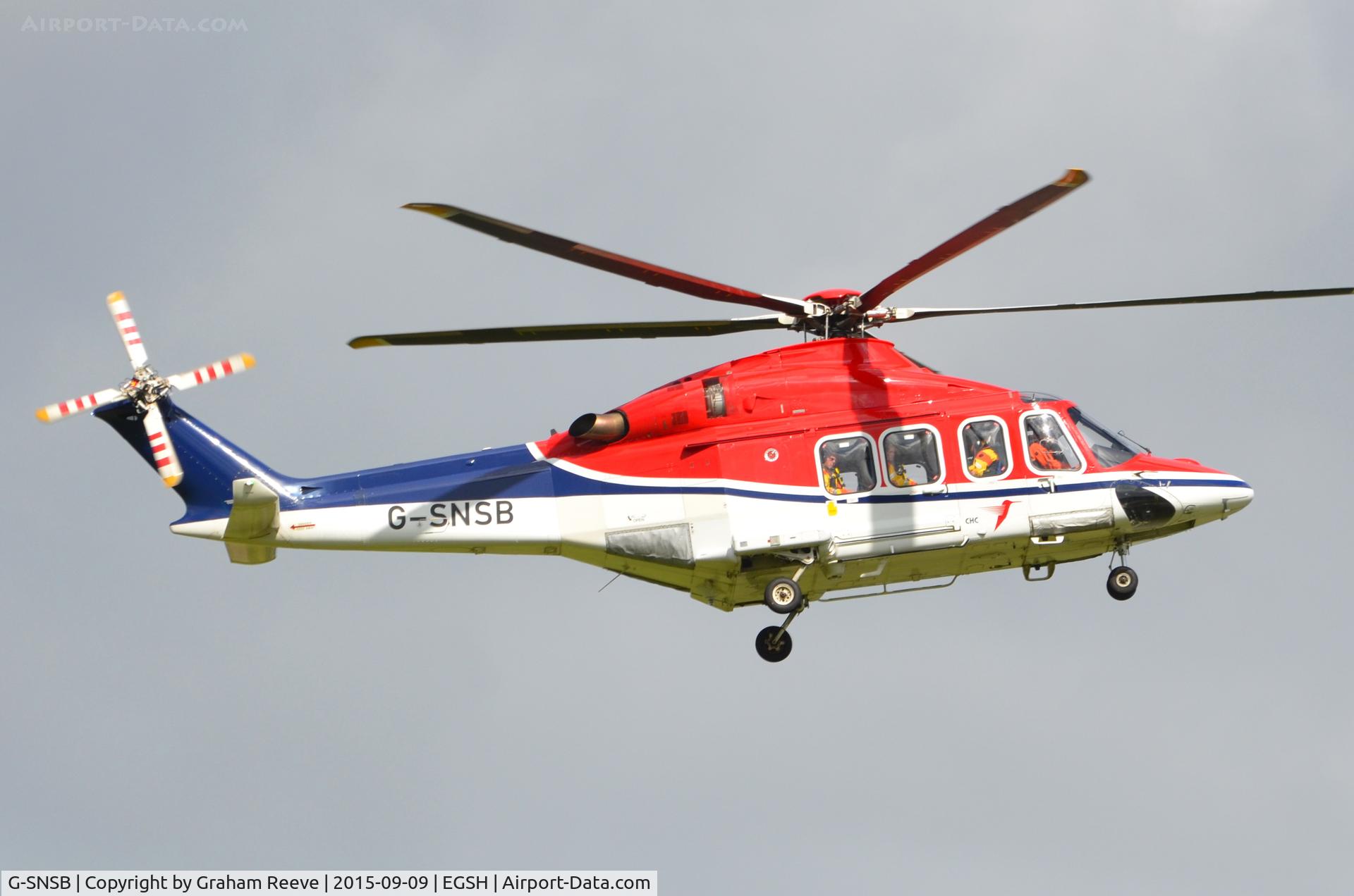 G-SNSB, 2010 AgustaWestland AW-139 C/N 31295, Landing at Norwich.