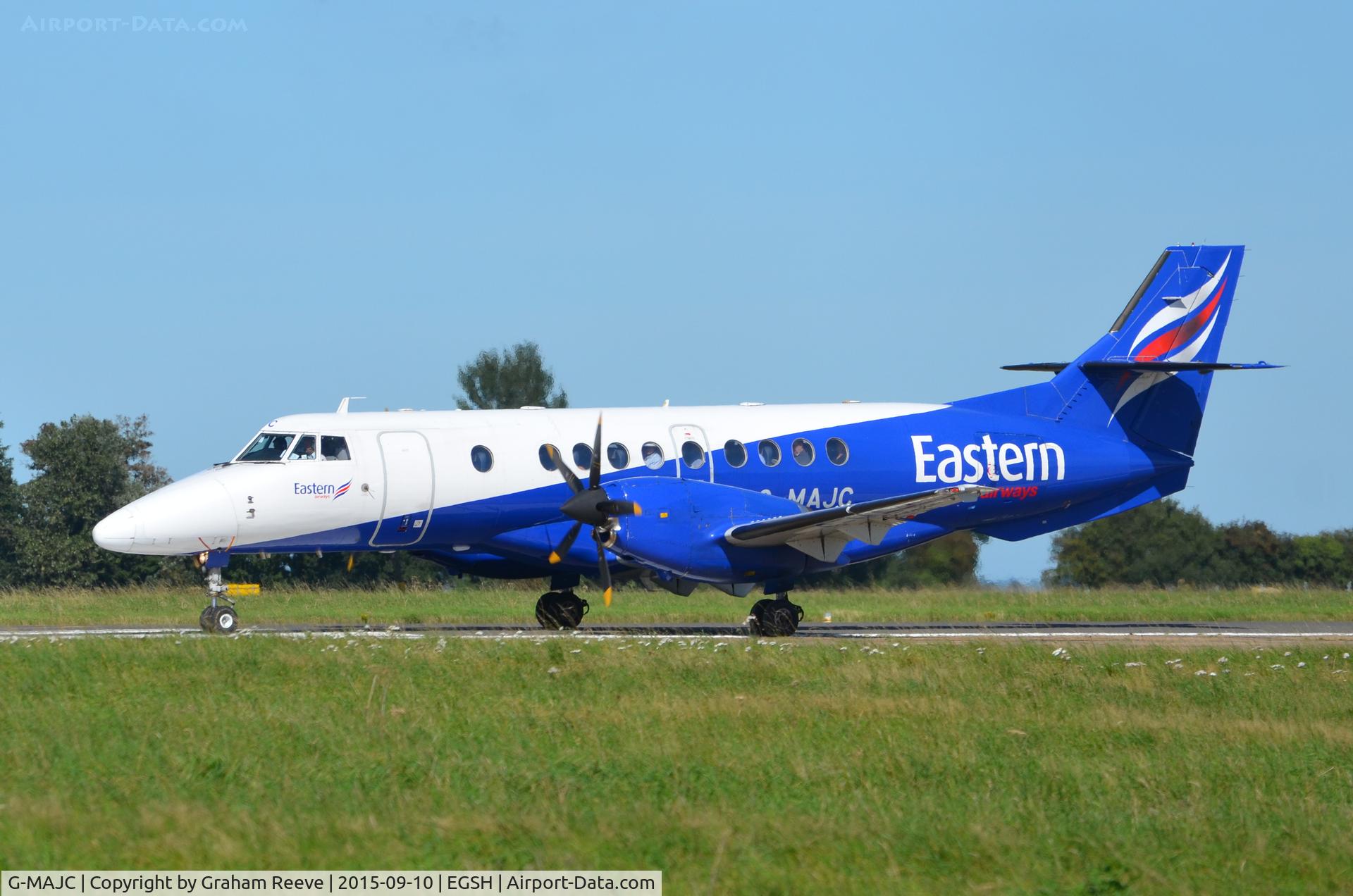 G-MAJC, 1992 British Aerospace Jetstream 41 C/N 41005, About to depart from Norwich.