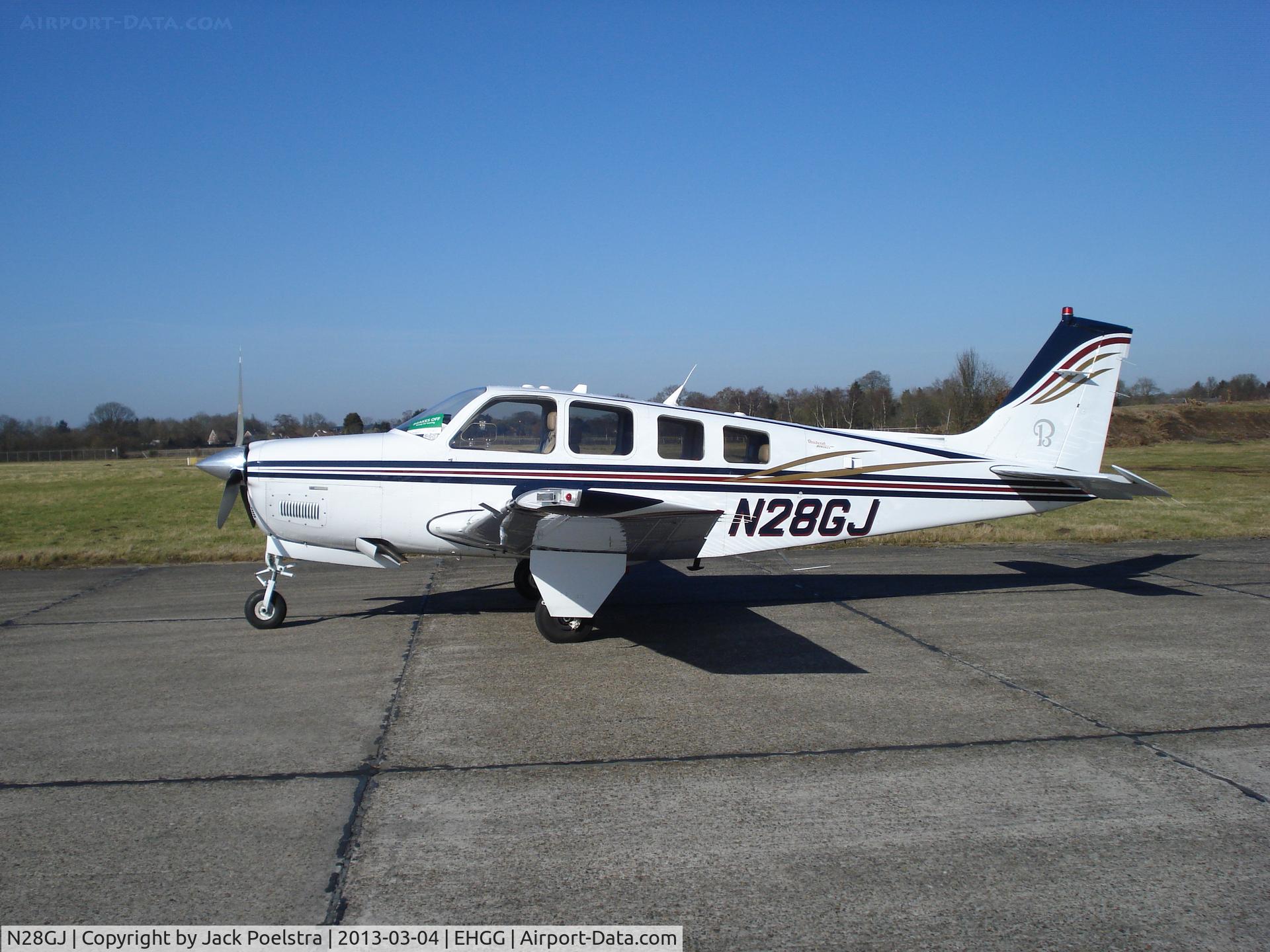 N28GJ, Raytheon Aircraft Company G36 C/N E-3688, N28GJ at Groningen airport