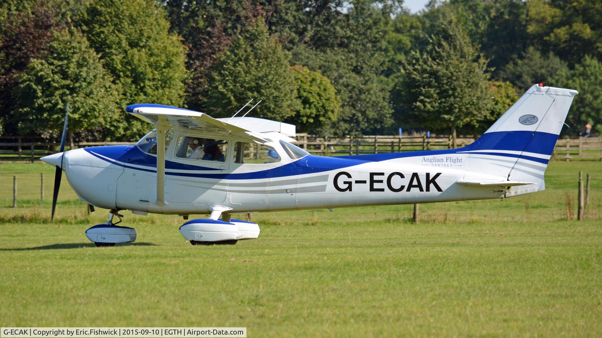 G-ECAK, 1976 Reims F172M ll Skyhawk C/N 1509, x. G-ECAK departing The Shuttleworth Collection, Old Warden.