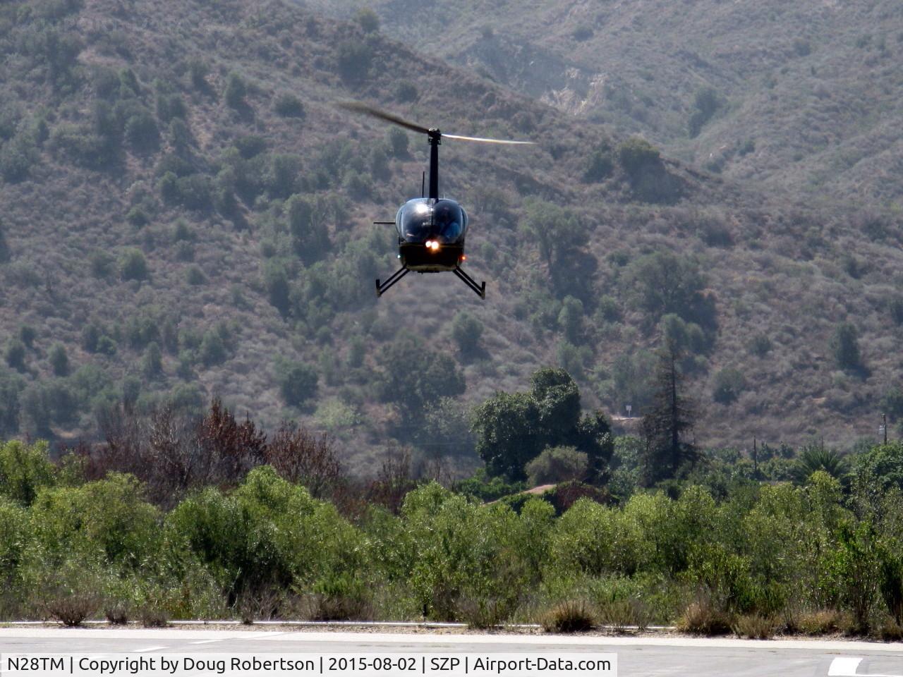 N28TM, Robinson R44 Raven C/N 1402, 2004 Robinson R44 RAVEN, Lycoming O-540 260 Hp derated to 225 Hp for takeoff, 205 Hp continuous, approaching SZP Helipad from Santa Clara River route