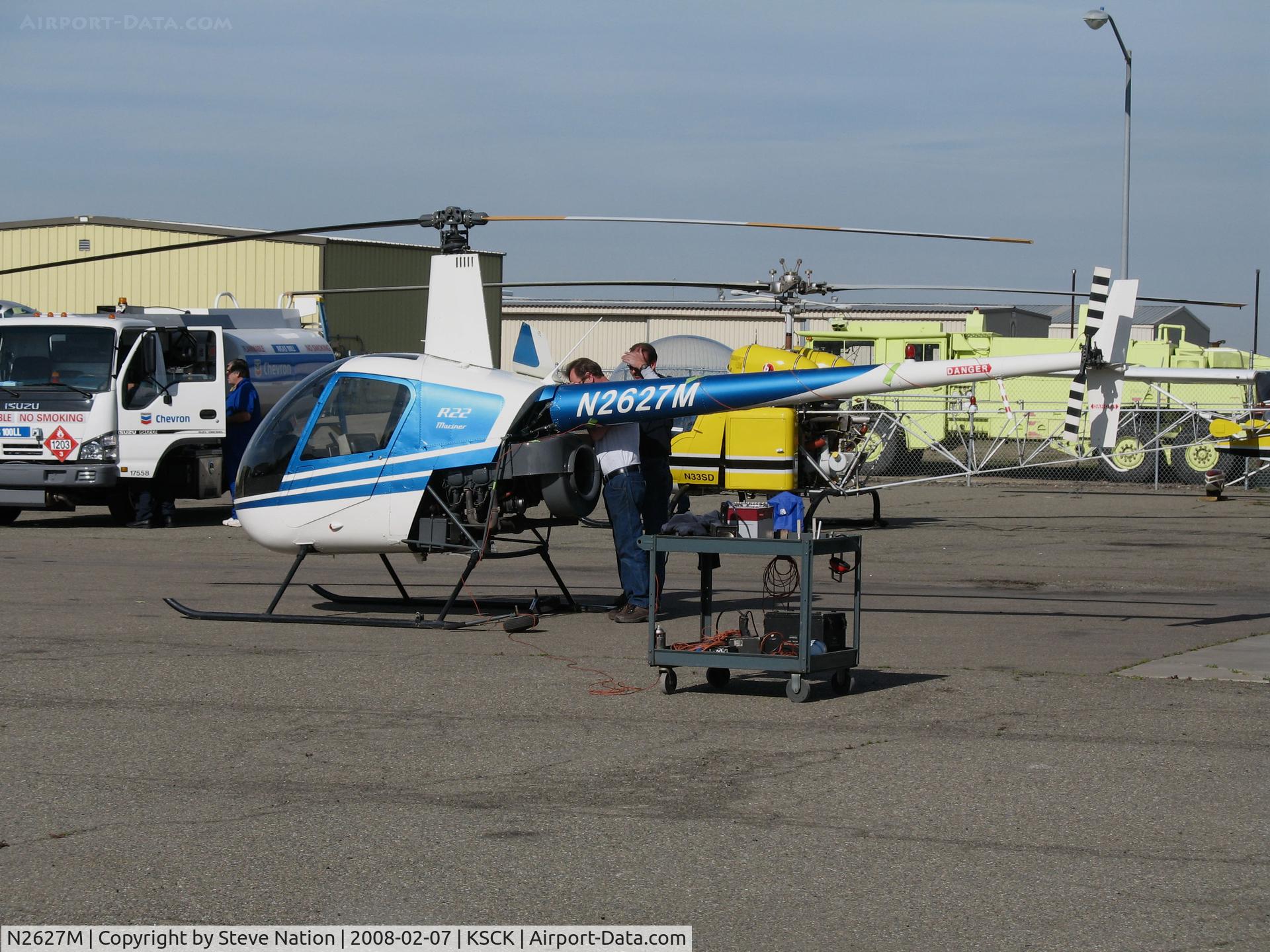 N2627M, 1988 Robinson R22 MARINER C/N 755M, Locally-based 1988 Robinson R22 Mariner @ KSCK (Stockton Municipal Airport, CA)