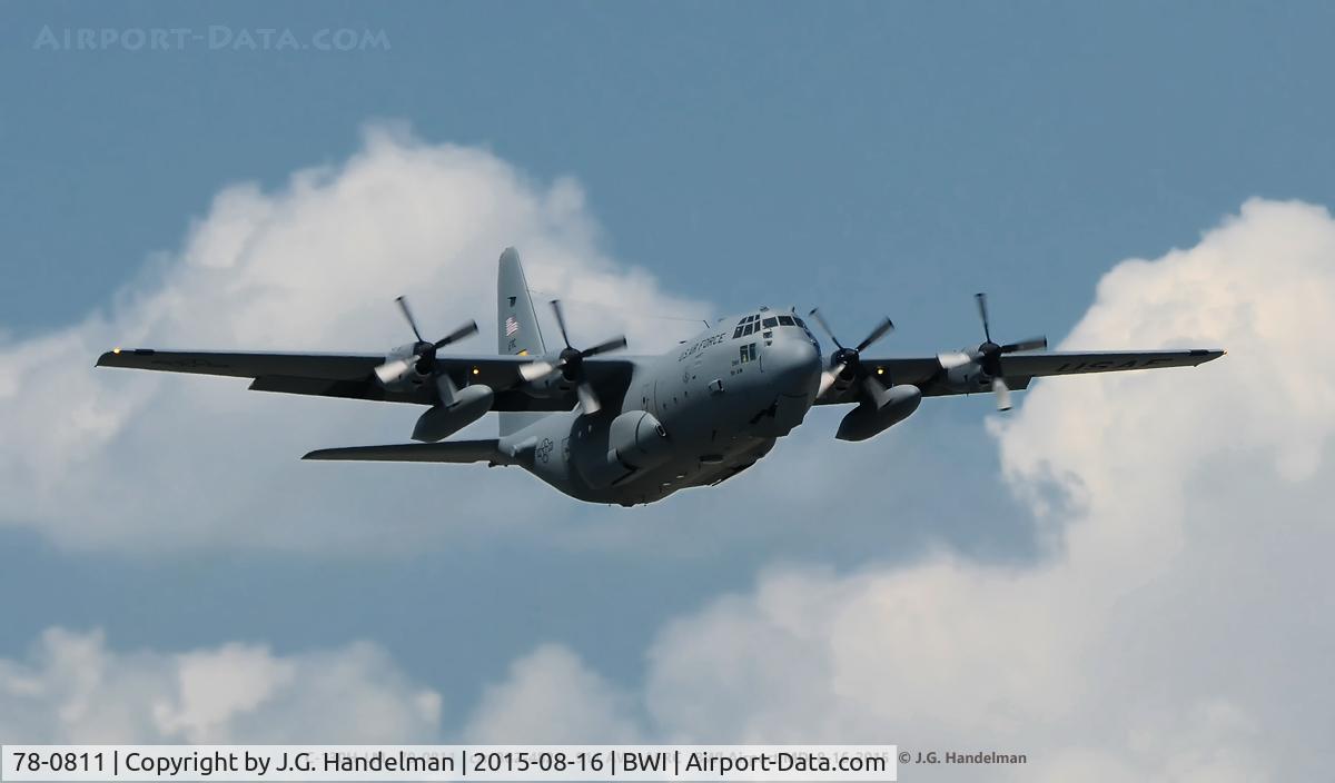 78-0811, 1978 Lockheed C-130H-LM Hercules C/N 382-4821, Take off at BWI.