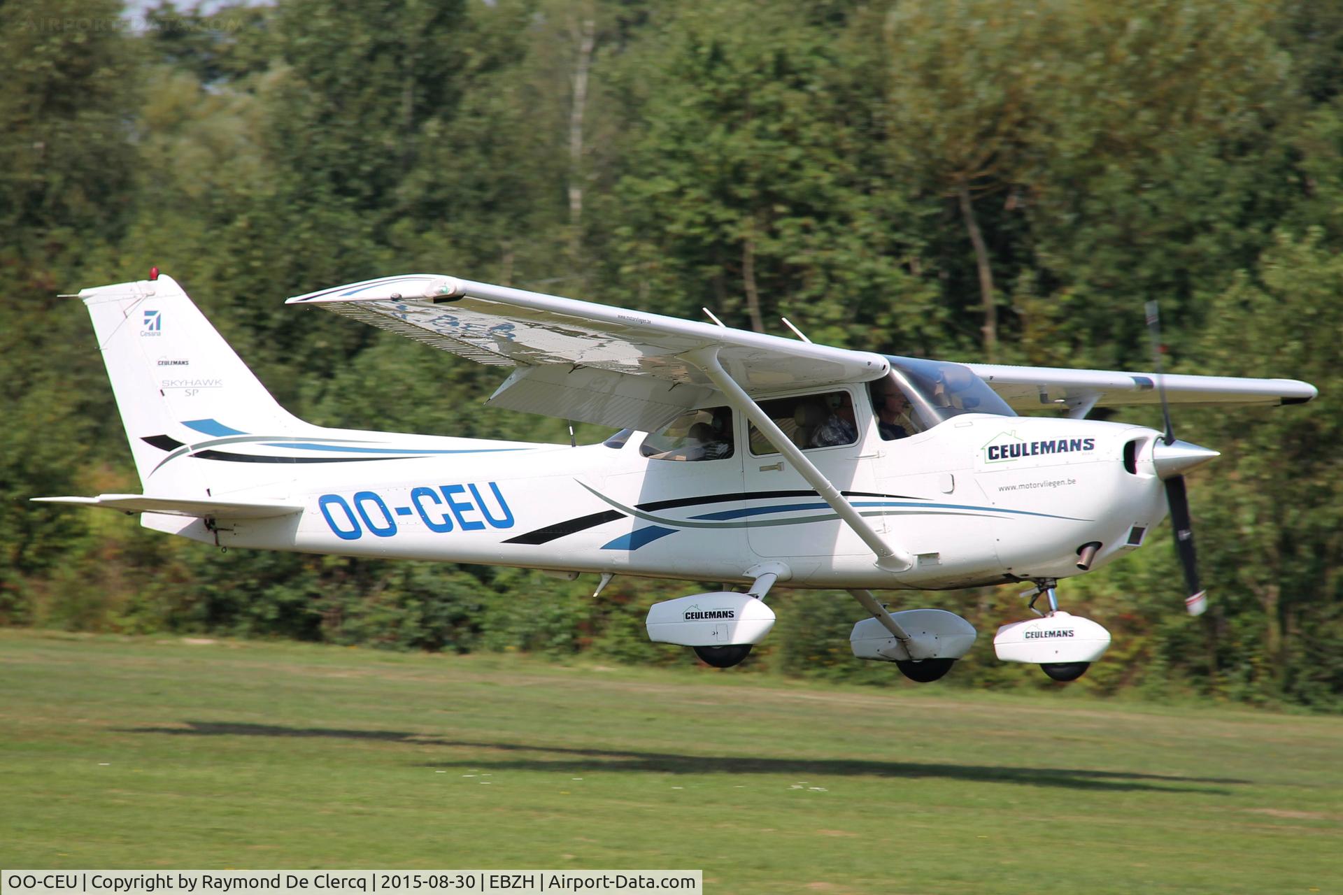 OO-CEU, 2006 Cessna 172S C/N 172S10199, Landing at Kiewit/Hasselt.