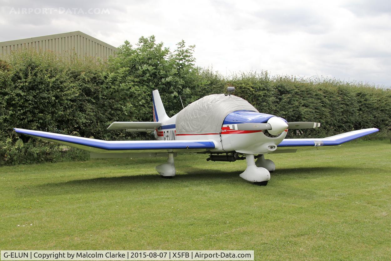 G-ELUN, 1975 Robin DR-400-180R Remorqueur Regent C/N 1102, Robin DR-400-180R Remorqueur, an 'overnighter' at Fishburn Airfield, August 7th 2015.