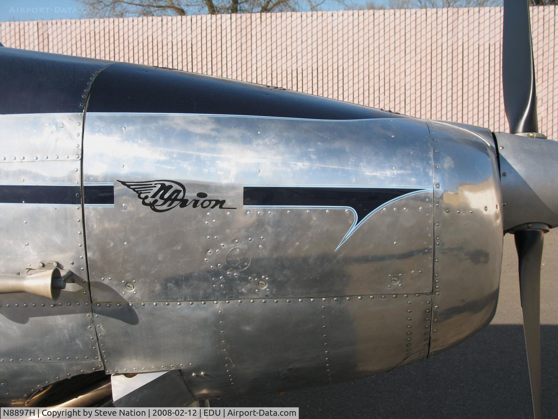 N8897H, 1947 North American Navion (NA-145) C/N NAV-4-897, Close-Up of Logo on nose of 1947 Navion @ @ UC Davis Airport home base