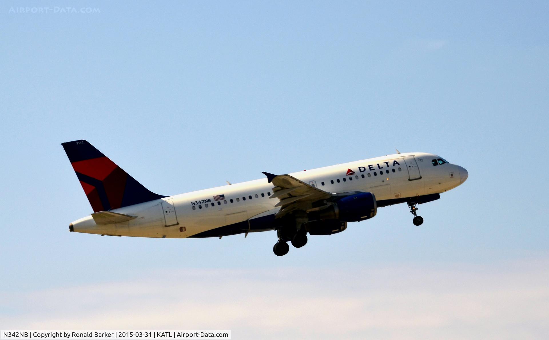 N342NB, 2002 Airbus A319-114 C/N 1746, Takeoff Atlanta