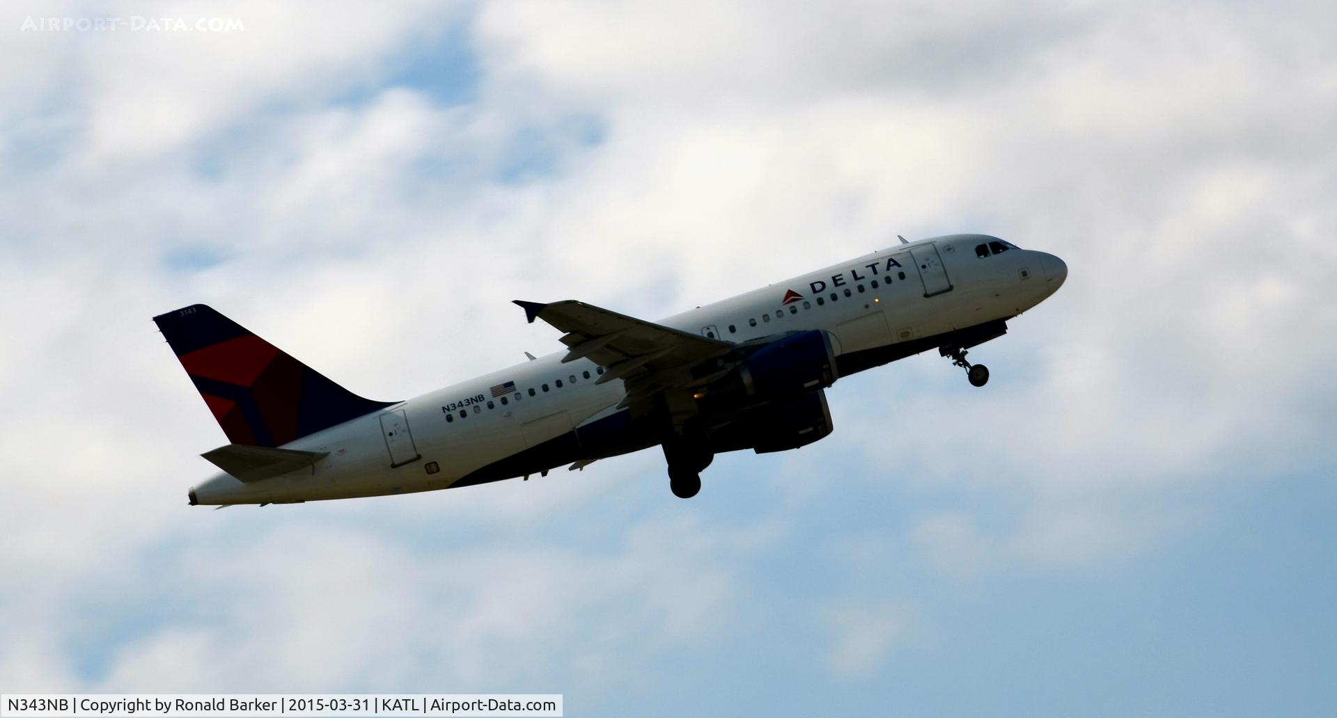 N343NB, 2002 Airbus A319-114 C/N 1752, Takeoff Atlanta