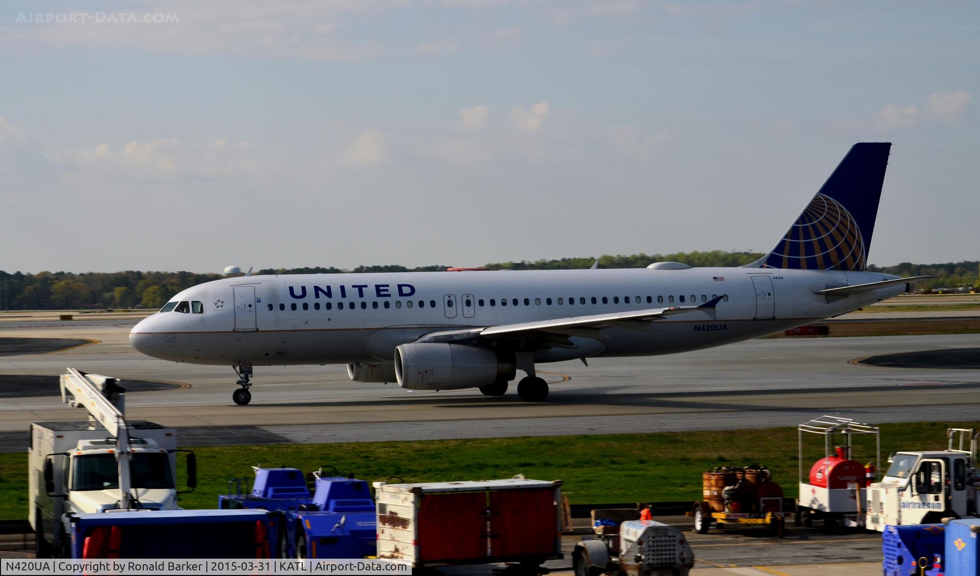 N420UA, 1994 Airbus A320-232 C/N 489, Taxi Atlanta