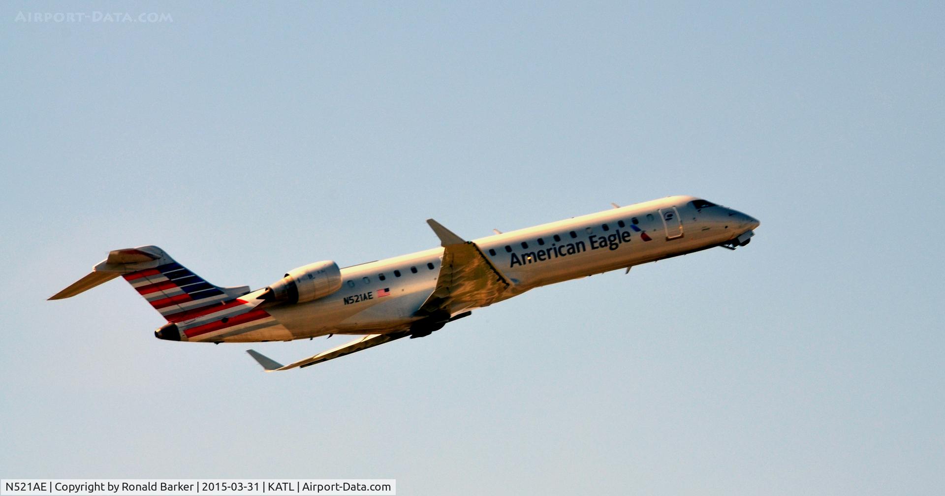 N521AE, 2004 Bombardier CRJ-701 (CL-600-2C10) Regional Jet C/N 10142, Takeoff Atlanta