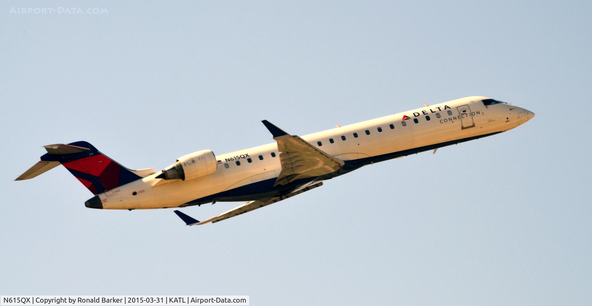N615QX, 2002 Bombardier CRJ-701 (CL-600-2C10) Regional Jet C/N 10065, Takeoff Atlanta