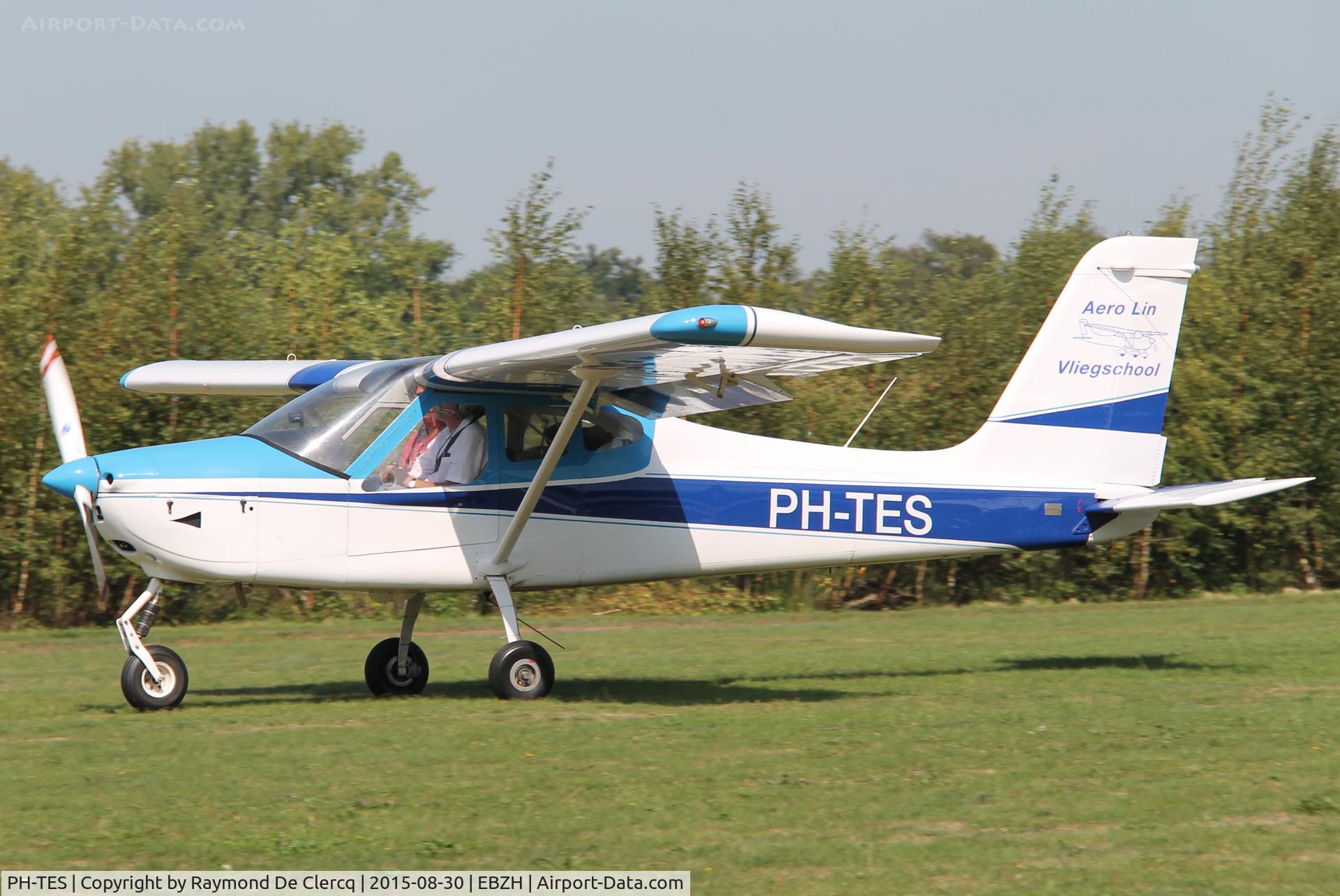 PH-TES, 2003 Tecnam P-92JS Echo C/N 031, Just landed at Kiewit/Hasselt.