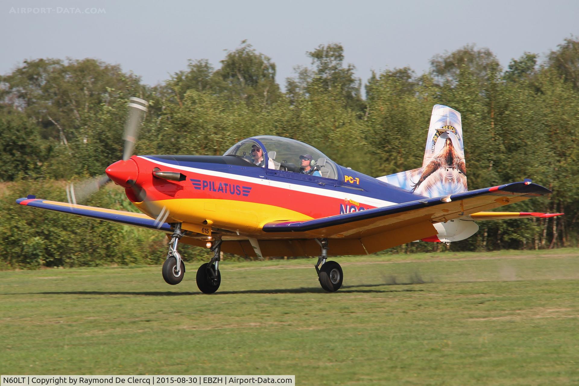 N60LT, 1999 Pilatus PC-7 C/N 615, Just landed at Kiewit/Hasselt.