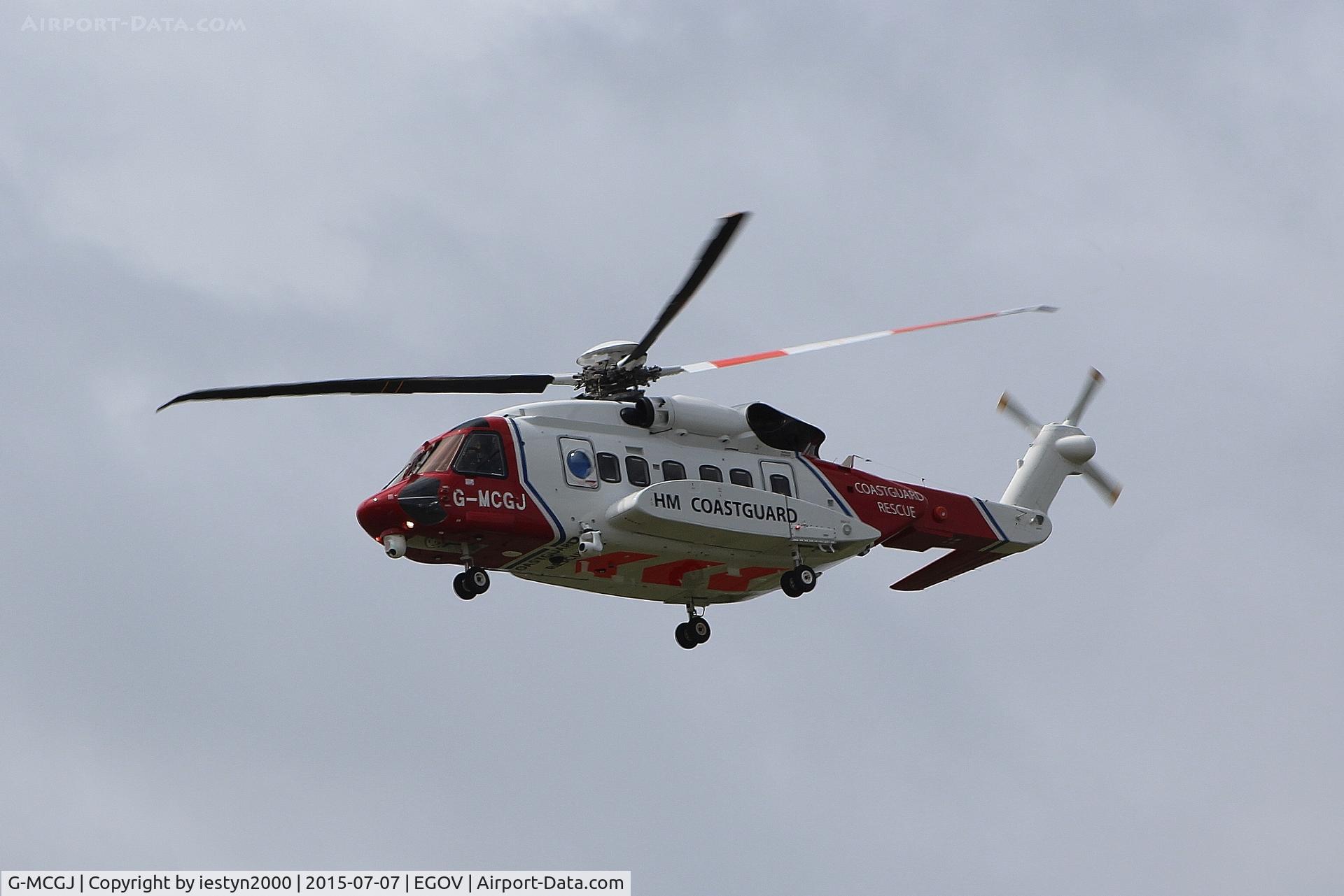 G-MCGJ, 2014 Sikorsky S-92A C/N 920248, G-MCGJ Flying over the Airfield ar RAF Valley