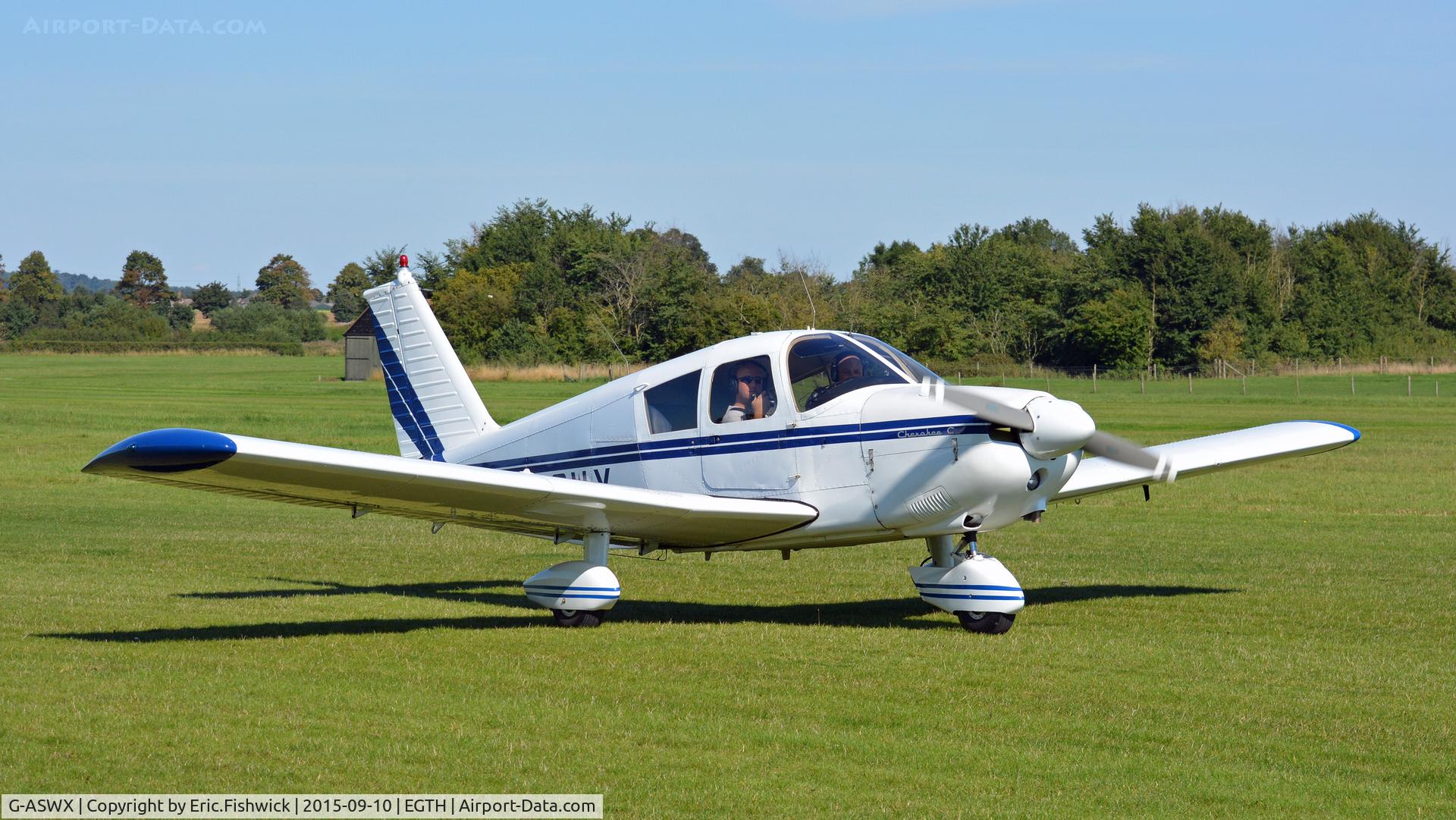 G-ASWX, 1964 Piper PA-28-180 Cherokee C/N 28-1932, 3. G-ASWX preparing to depart The Shuttleworth Collection, Old Warden.