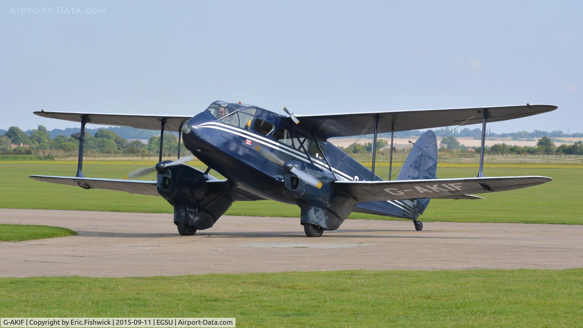 G-AKIF, 1944 De Havilland DH-89A Dominie/Dragon Rapide C/N 6838, 3. G-AKIF working at The Imperial War Museum, Duxford, Cambridgeshire.