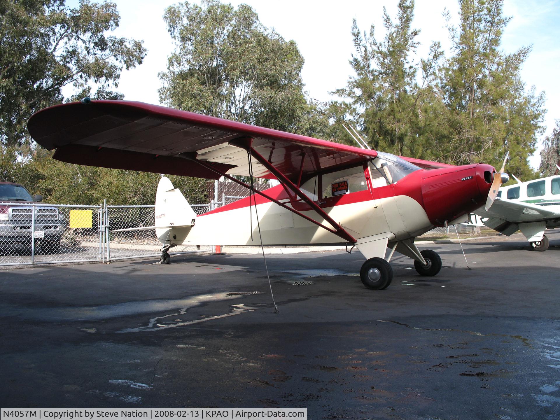N4057M, 1947 Piper PA-12 Super Cruiser C/N 12-2940, Locally-based 1947 Piper PA-12 as NC4057M at Palo Alto Airport, CA