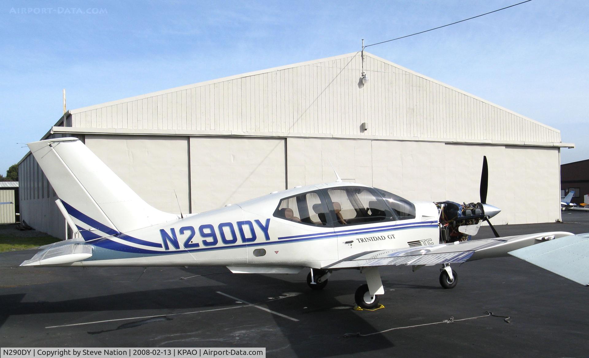 N290DY, 2002 Socata TB-21 TC Trinidad C/N 2108, Locally-based 2002 Socota TB-21 Trinidad with cowling cover removed at Palo Alto Airport, CA