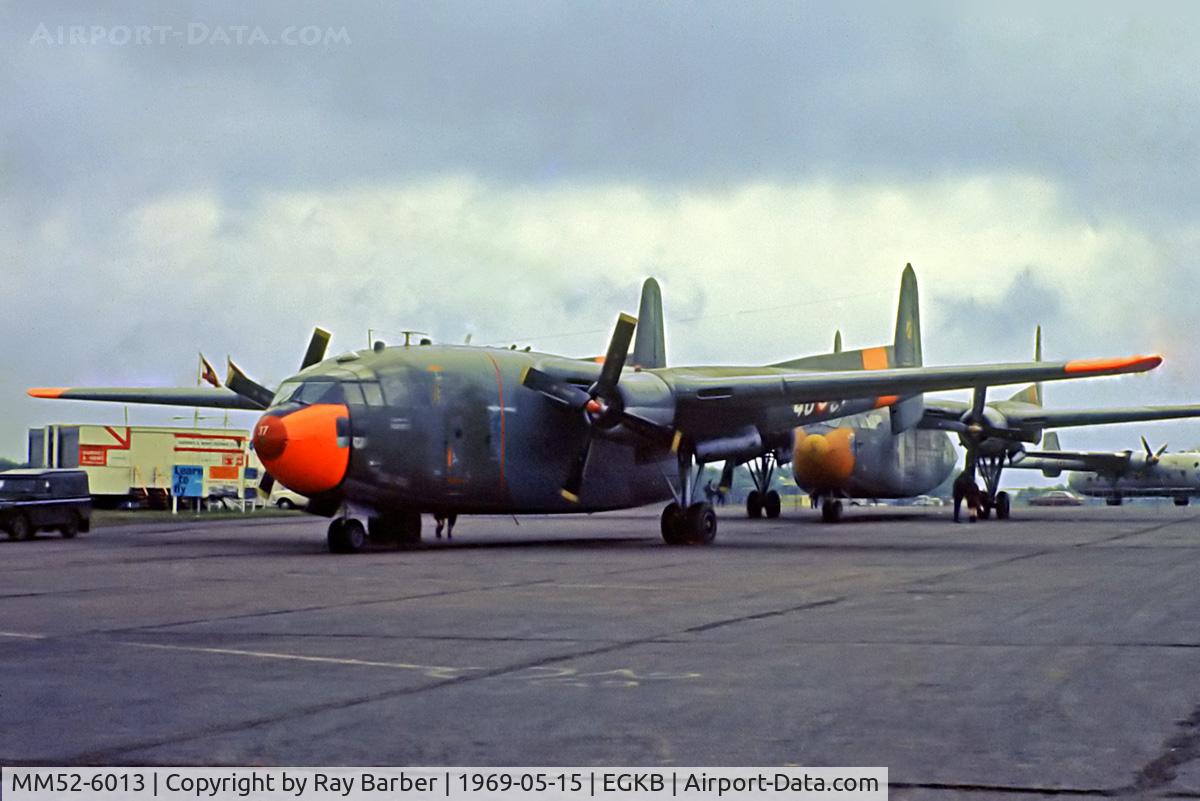 MM52-6013, 1952 Fairchild C-119G Flying Boxcar C/N 10910, Nord N.2501 Noratlas [2501-37] (French Air Force) Biggin Hill~G 15/05/1969. From a slide.