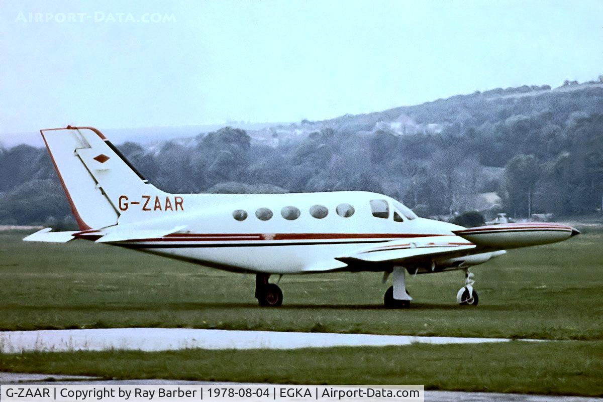 G-ZAAR, 1977 Cessna 414 Chancellor C/N 414-0909, Cessna 414 Chancellor [414-0909] Shoreham~G 04/08/1978. From a slide.