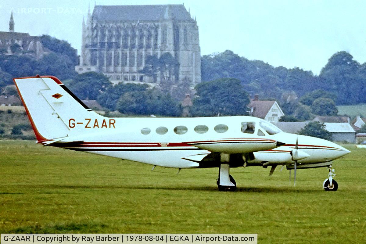 G-ZAAR, 1977 Cessna 414 Chancellor C/N 414-0909, Cessna 414 Chancellor [414-0909] Shoreham~G 04/08/1978. From a slide.