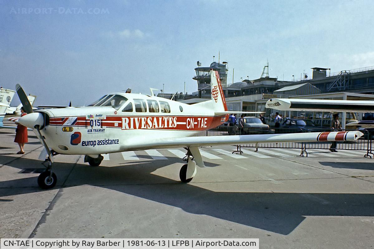 CN-TAE, 1968 Mooney M22 Mustang C/N 680005, Mooney M.22 Mustang [680005] Paris Le Bourget~F 13/06/1981. From a slide.
