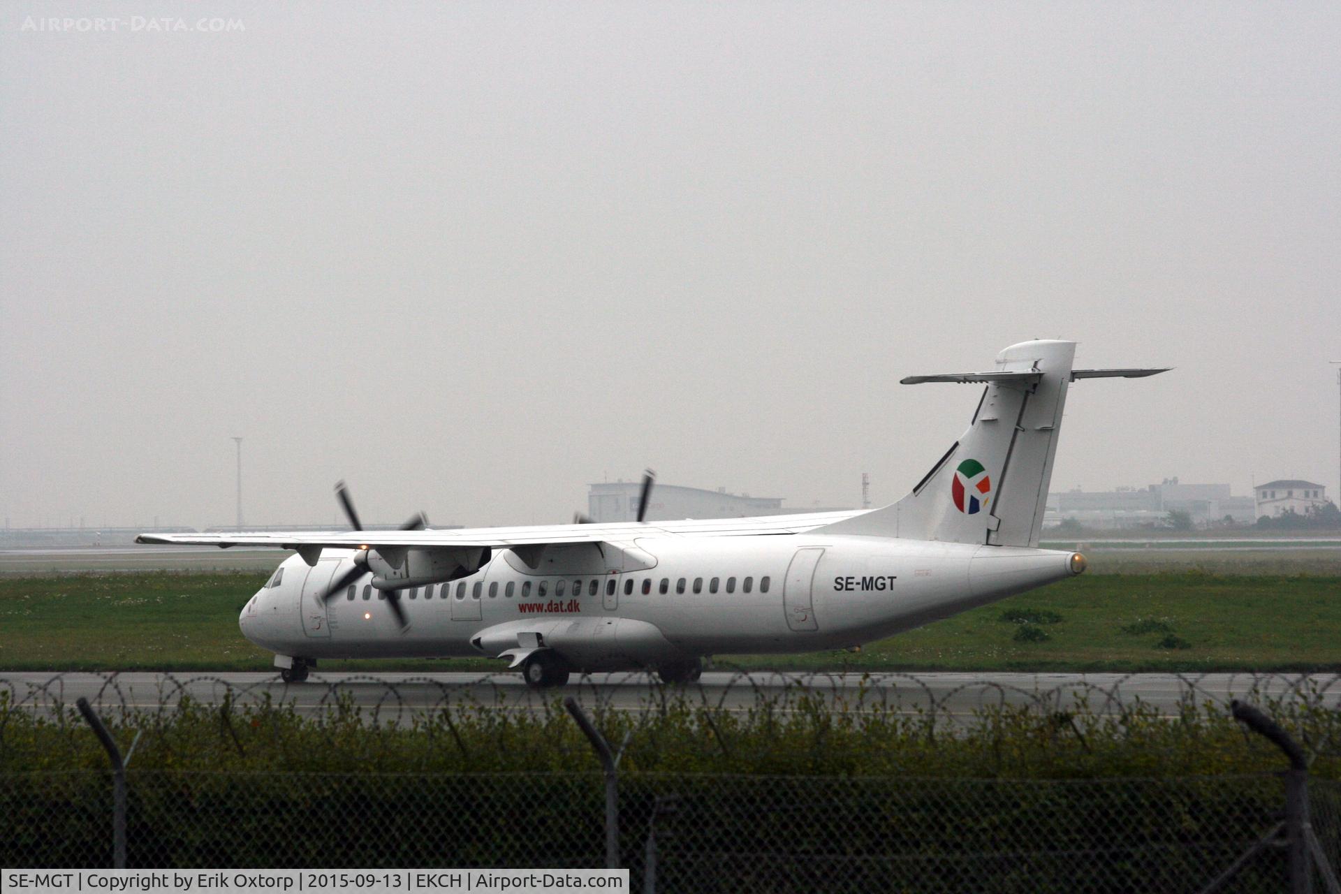 SE-MGT, 1989 ATR 72-201 C/N 145, SE-MGT now with DAT titles and logo.