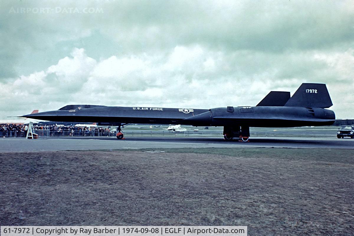 61-7972, 1961 Lockheed SR-71A Blackbird C/N 2023, Lockheed SR-71A Blackbird [2023] (United States Air Force) Farnborough~G 08/09/1974