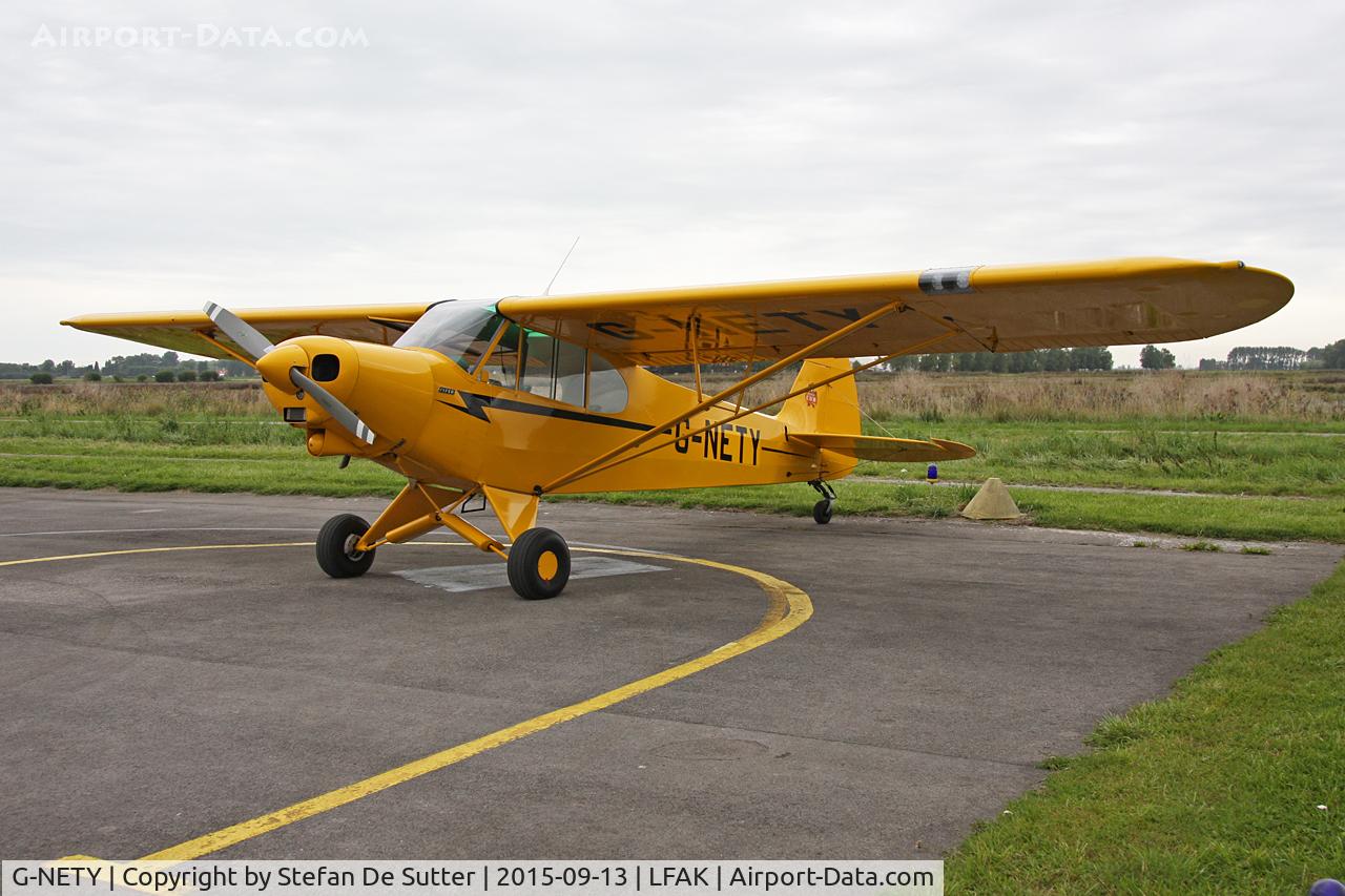 G-NETY, 1994 Piper PA-18-150 Super Cub C/N 1809108, Open door @ LFAK.