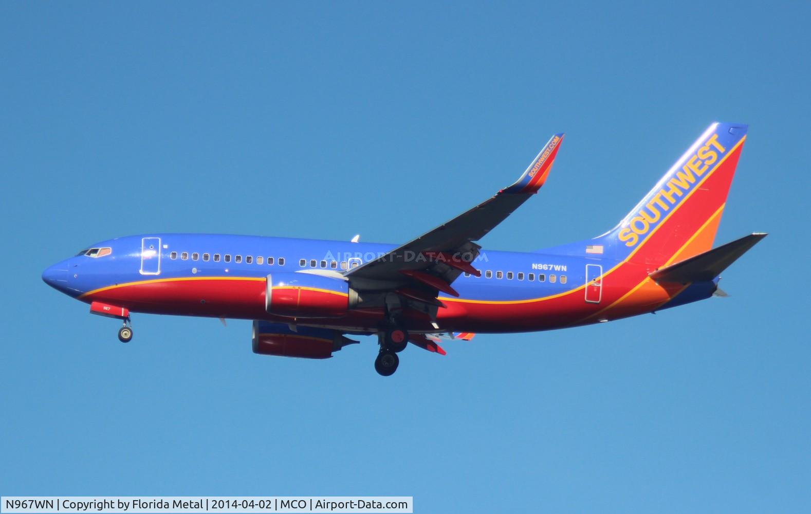 N967WN, 2011 Boeing 737-7H4 C/N 36967, Southwest