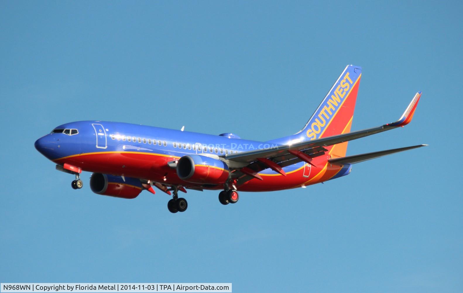 N968WN, 2011 Boeing 737-7H4 C/N 36679, Southwest