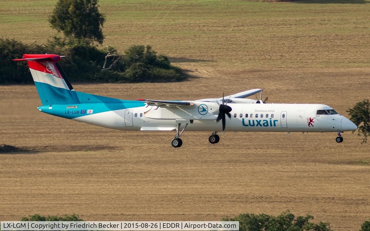 LX-LGM, 2012 De Havilland Canada DHC-8-402Q Dash 8 C/N 4425, on final RW09, inbound from Luxembourg