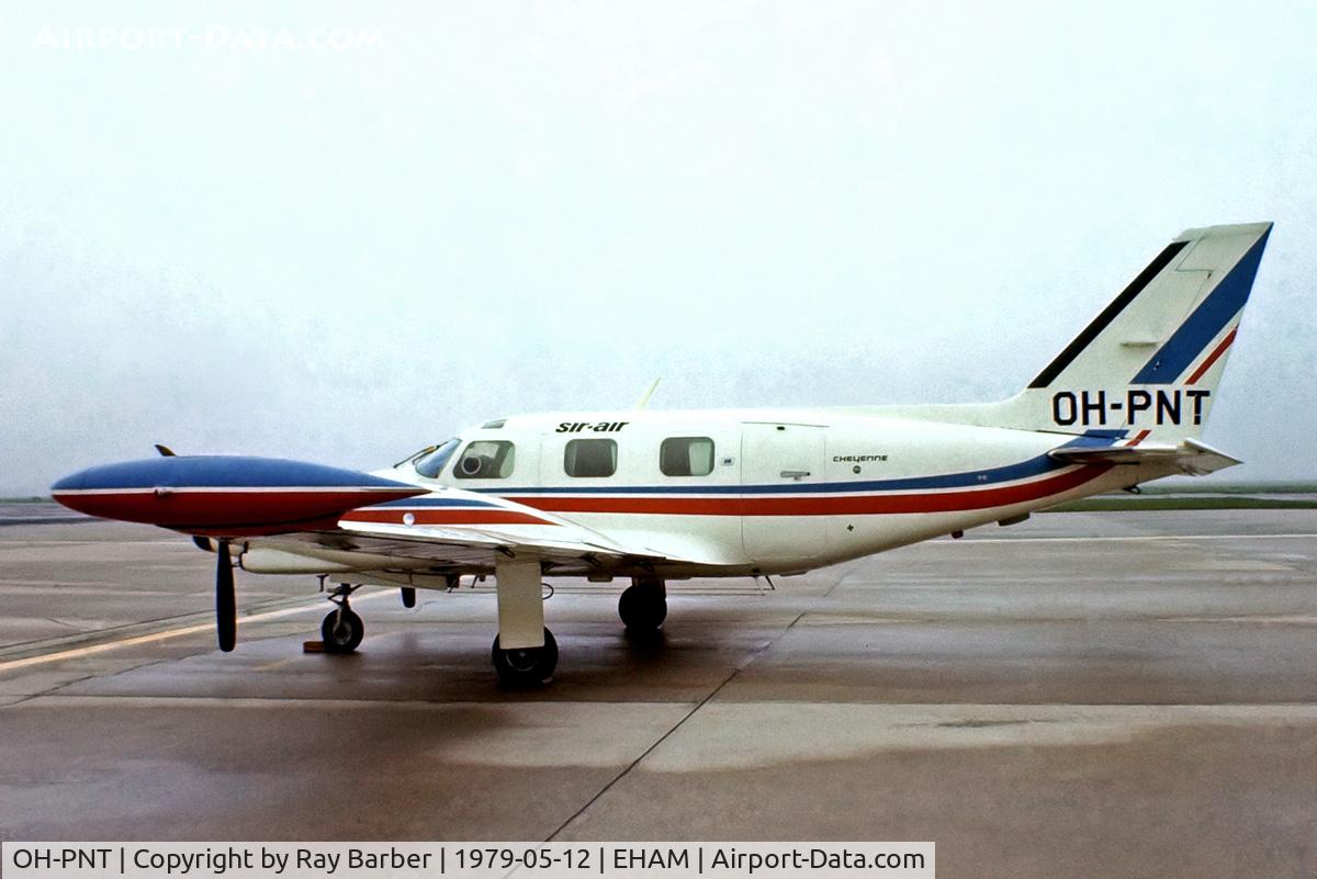 OH-PNT, 1975 Piper PA-31T C/N 31T-7520007, Piper PA-31T Cheyenne II [31T-7520007] (Sir-air) Amsterdam-Schiphol~PH 12/05/1979. From a slide.