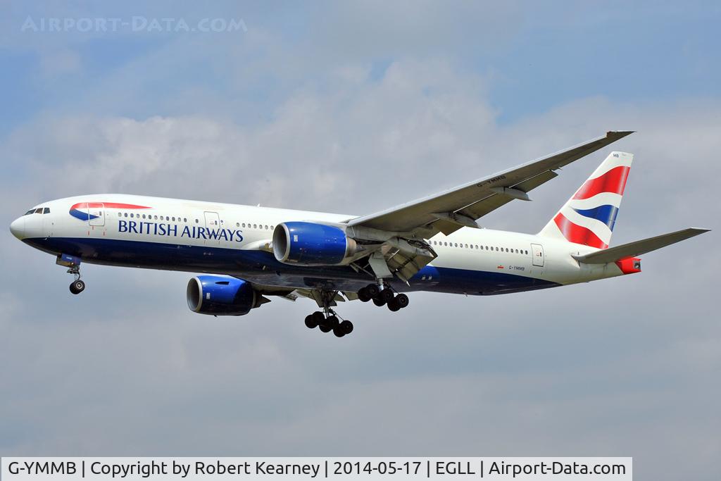 G-YMMB, 2000 Boeing 777-236/ER C/N 30303, On short finals at LHR