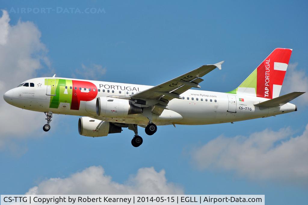CS-TTG, 1998 Airbus A319-111 C/N 906, On short finals at LHR
