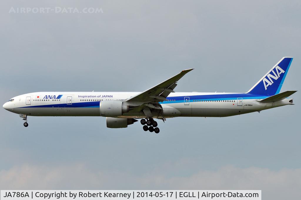 JA786A, 2010 Boeing 777-381/ER C/N 37948, On short finals at LHR