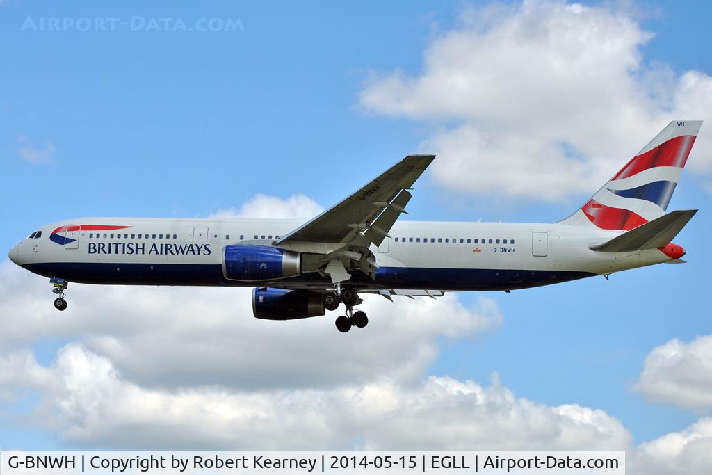 G-BNWH, 1990 Boeing 767-336 C/N 24340, On short finals at LHR