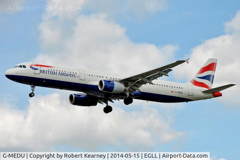 G-MEDU, 2009 Airbus A321-231 C/N 3926, On short finals at LHR
