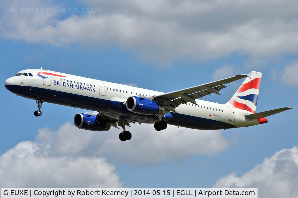 G-EUXE, 2004 Airbus A321-231 C/N 2323, On short finals at LHR