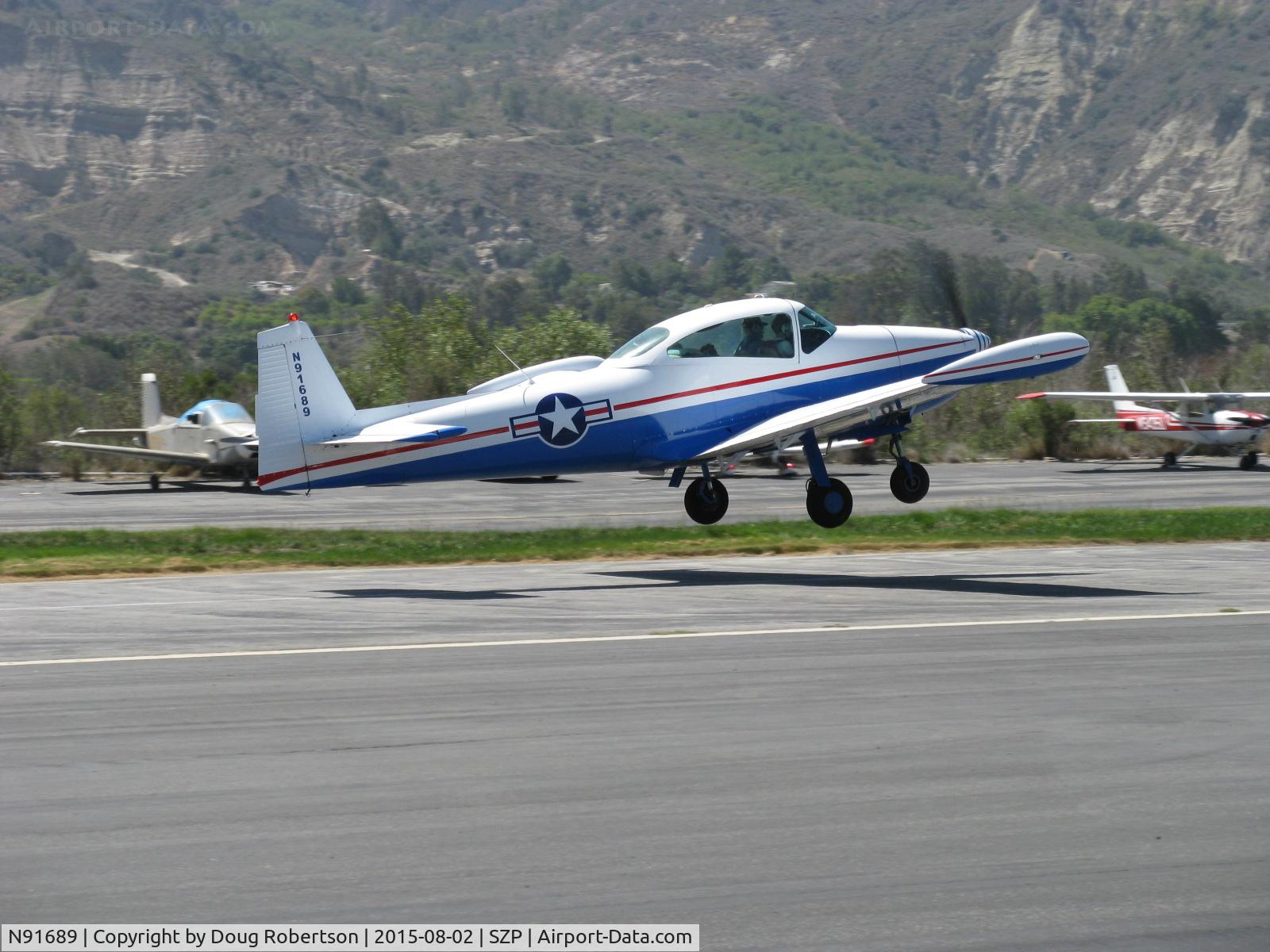 N91689, 1946 North American Navion (NA-145) C/N NAV-4-431, 1946 North American Aviation NAVION, Continental E225 Upgrade, liftoff Rwy 22