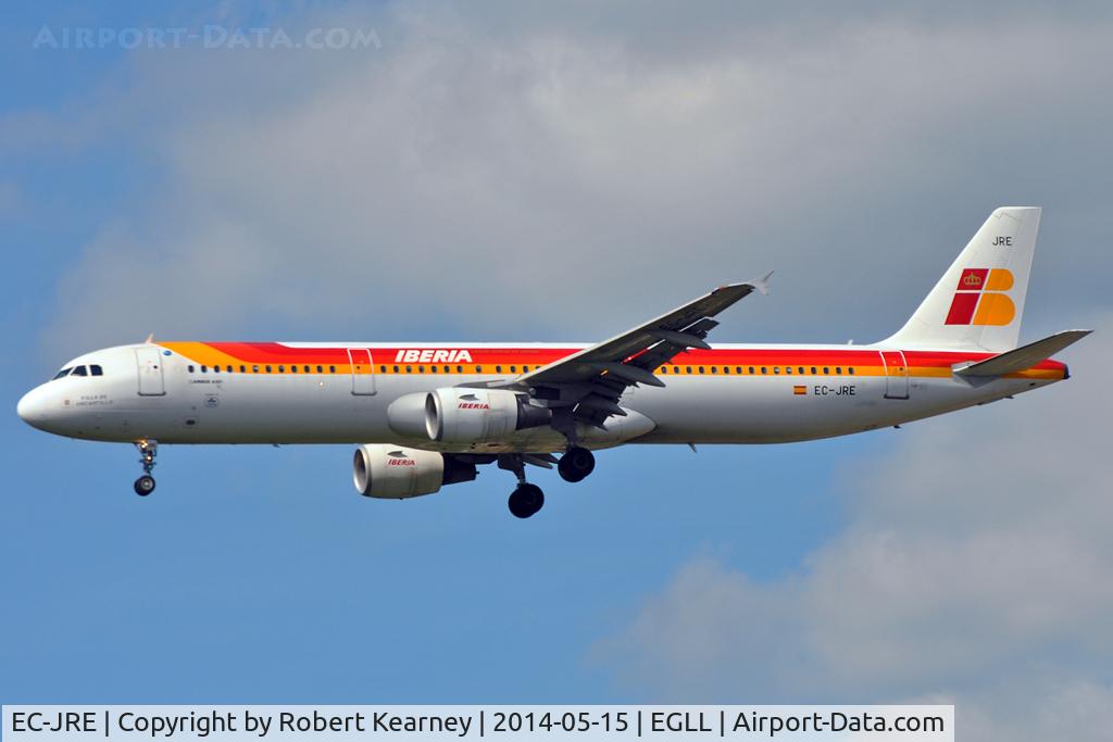 EC-JRE, 2006 Airbus A321-211 C/N 2756, On short finals at LHR