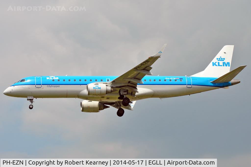 PH-EZN, 2010 Embraer 190LR (ERJ-190-100LR) C/N 19000342, On short finals at LHR