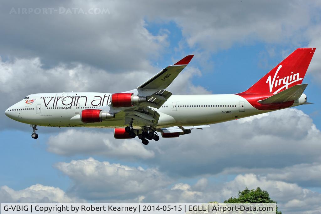 G-VBIG, 1996 Boeing 747-4Q8 C/N 26255, On short finals at LHR