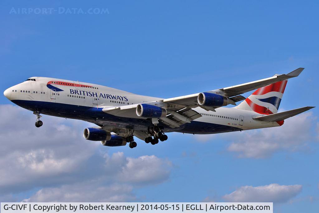 G-CIVF, 1995 Boeing 747-436 C/N 25434, On short finals at LHR