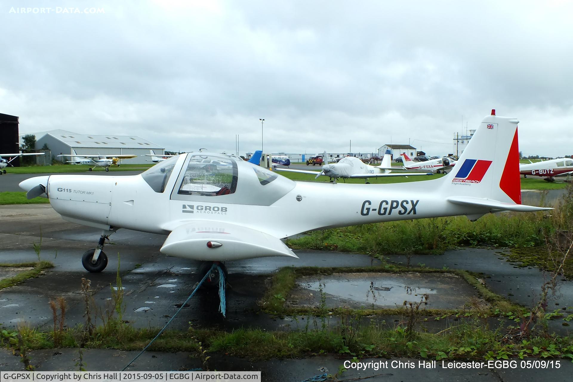 G-GPSX, 1988 Grob G-115A C/N 8040, at Leicester